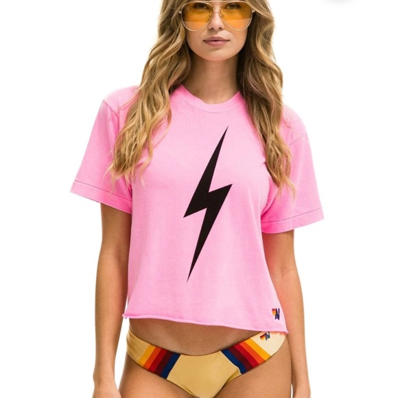 Aviator Nation Tops - Aviator nation, pink bolt T-shirt, New with tag size medium